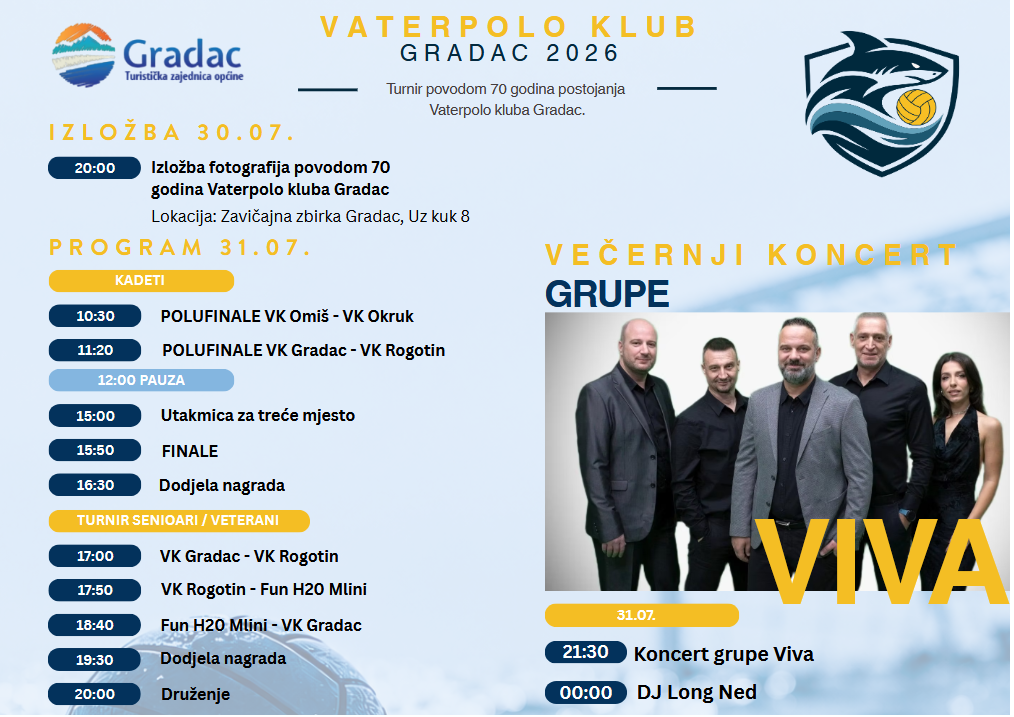 PROSLAVA SEDAMDESET GODINA POSTOJANJA VATERPOLO KLUBA GRADAC