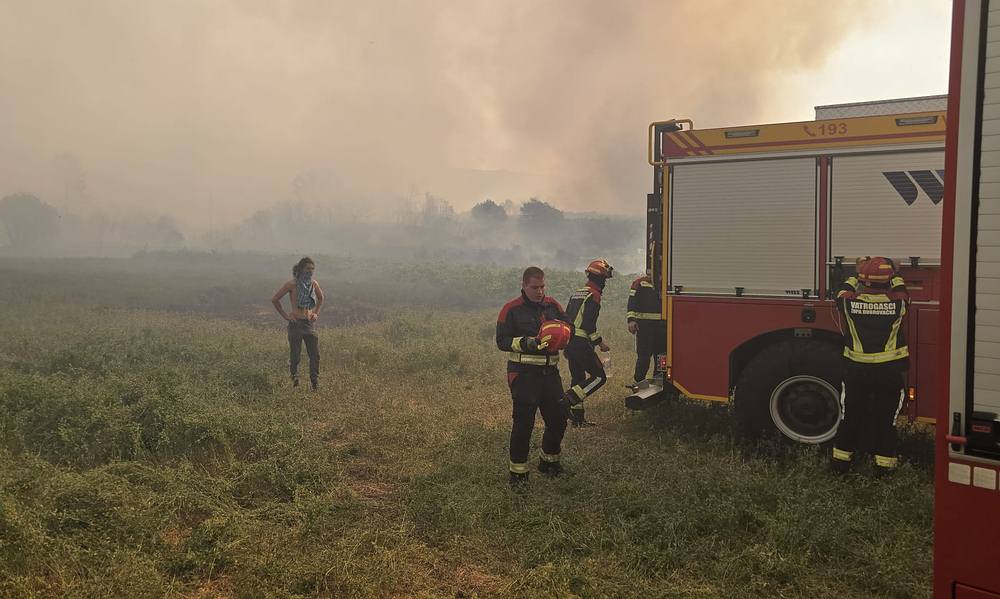 Pločanski vatrogasci gase požar na Pelješcu
