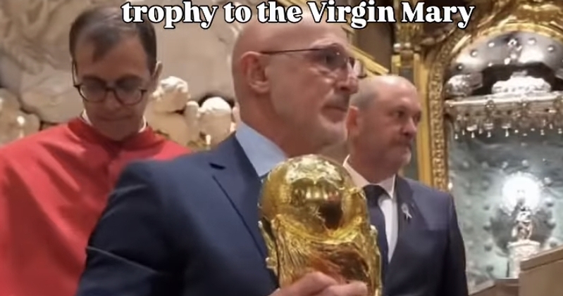 Španjolski izbornik položio trofej pred kip Djevice Marije u Zaragozi