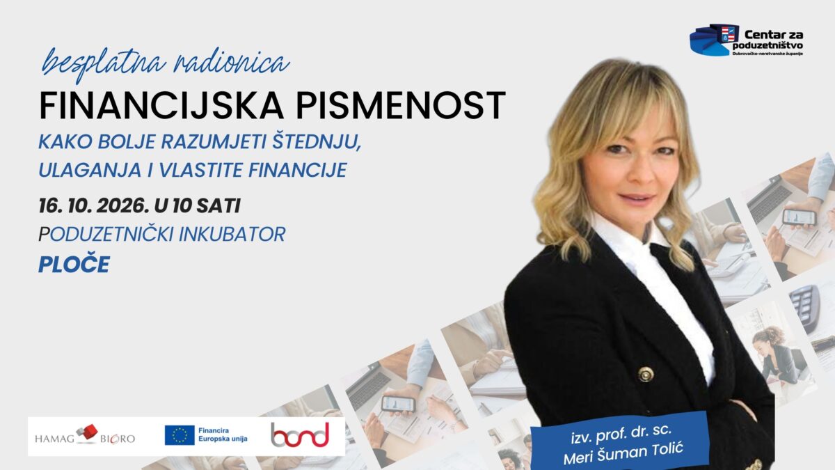 PLOČE – besplatna edukacija – RADIONICA FINANCIJSKE PISMENOSTI